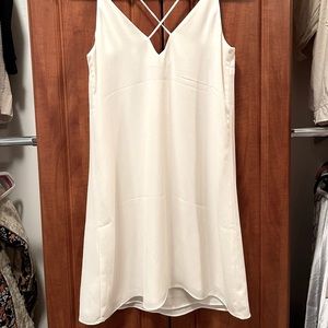 White H&M Satin mini dress with criss cross back ✨NWT✨